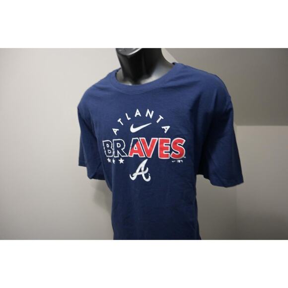 Nike Gym Shirt Athletic MLB Atlanta Braves Blue Blue Short Sleeve Mens Sz 2XL - Picture 3 of 7